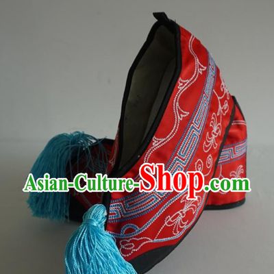 Chinese Classical Beijing Opera Peking Opera Lady Embroidered Boots Shoes