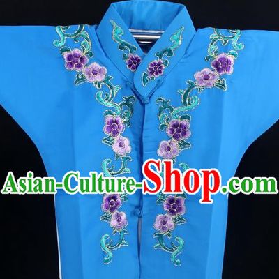 Traditional China Beijing Opera Young Lady Costume Deep Blue Collar Protectors, Ancient Chinese Peking Opera Embroidery Clothing