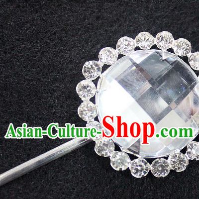 Traditional China Beijing Opera Young Lady Hair Accessories Crystal Hairpin, Ancient Chinese Peking Opera Hua Tan Headwear Diva Hairpins