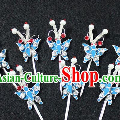 Traditional China Beijing Opera Young Lady Hair Accessories Butterfly Hairpin, Ancient Chinese Peking Opera Hua Tan Headwear Diva Hairpins