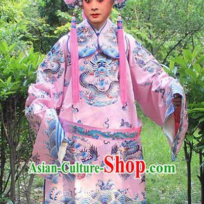 Traditional China Beijing Opera Costume General Embroidered Robe and Headwear Complete Set, Ancient Chinese Peking Opera Embroidery Dragon Gwanbok Clothing