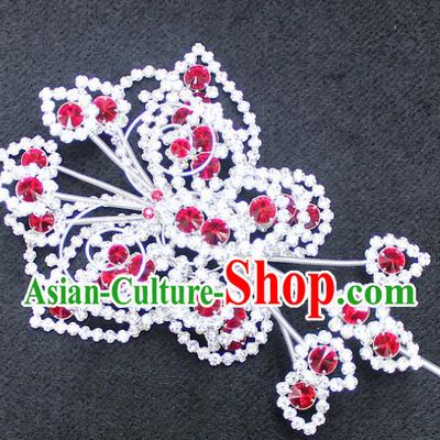 Traditional China Beijing Opera Young Lady Hair Accessories Diva Head-ornaments, Ancient Chinese Peking Opera Hua Tan Headwear Butterfly Hairpins