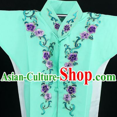 Traditional China Beijing Opera Young Lady Costume Green Collar Protectors, Ancient Chinese Peking Opera Embroidery Clothing