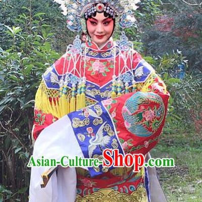 Traditional China Beijing Opera Young Lady Hua Tan Costume Imperial Concubine Embroidered Robe and Headwear, Ancient Chinese Peking Opera Female Diva Embroidery Dress Clothing