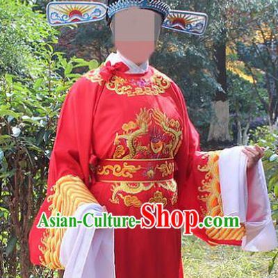 Traditional China Beijing Opera Niche Costume Lang Scholar Embroidered Robe and Headwear, Ancient Chinese Peking Opera Embroidery Gwanbok Clothing