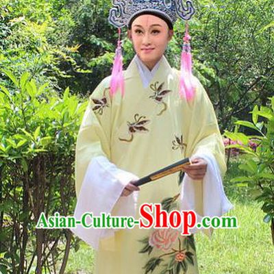 Traditional China Beijing Opera Young Men Costume and Hat, Ancient Chinese Peking Opera Niche Embroidery Clothing