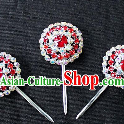 Traditional China Beijing Opera Young Lady Hair Accessories, Ancient Chinese Peking Opera Hua Tan Diva Blue Colorful Hairpins