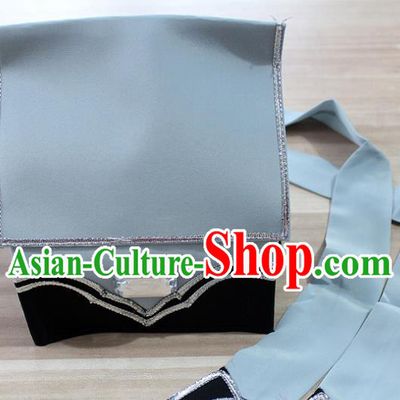 Traditional China Beijing Opera Young Men Hair Accessories Headwear, Ancient Chinese Peking Opera Niche Hat Grey Kerchief