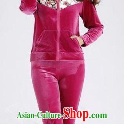 Traditional Chinese Classical Dance Yangge Fan Dance Rosy Pleuche Costume, Folk Dance Drum Dance Clothing Yangko Uniform for Women