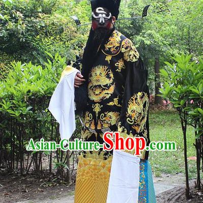 Traditional China Beijing Opera Costume Bao Zheng Embroidered Robe and Headwear, Ancient Chinese Peking Opera Embroidery Gwanbok Clothing