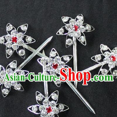 Traditional China Beijing Opera Young Lady Hair Accessories, Ancient Chinese Peking Opera Hua Tan Headwear Diva Crystal Hairpins