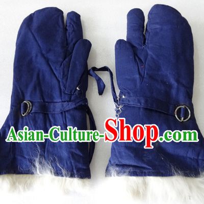 Traditional Chinese Classical Style Handmade Sheep Wool Gloves