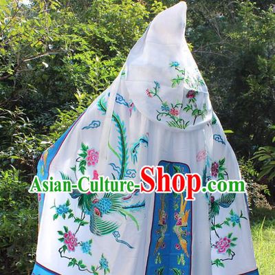Traditional China Beijing Opera Young Lady Costume Diva Embroidered Cloak, Ancient Chinese Peking Opera Hua Tan Embroidery Cape Clothing