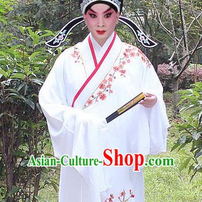 Traditional China Beijing Opera Niche Costume Lang Scholar Embroidered Robe and Headwear, Ancient Chinese Peking Opera Embroidery Yellow Xiucai Gwanbok Clothing