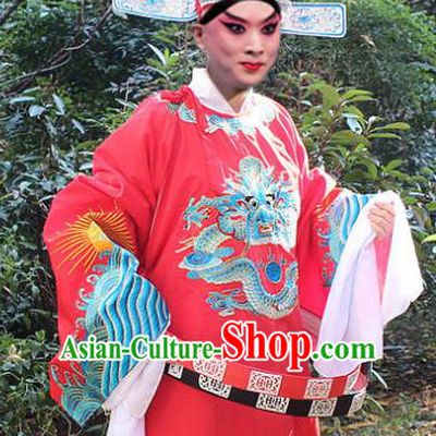 Traditional China Beijing Opera Niche Costume Lang Scholar Red Embroidered Robe and Hat, Ancient Chinese Peking Opera Embroidery Magistrate Gwanbok Clothing