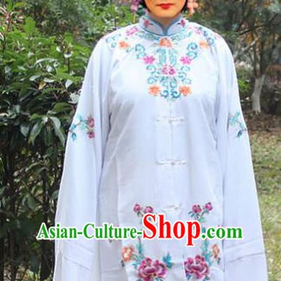 Traditional China Beijing Opera Young Lady Hua Tan Costume Embroidered Cape, Ancient Chinese Peking Opera Female Diva Embroidery Dress Clothing