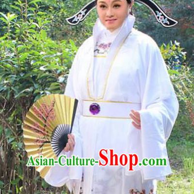 Traditional China Beijing Opera Niche Costume Gifted Scholar Embroidered Robe and Hat, Ancient Chinese Peking Opera Embroidery Clothing