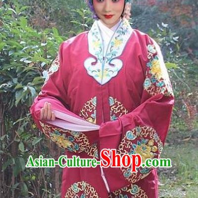 Traditional China Beijing Opera Old Women Costume Embroidered Shawl, Ancient Chinese Peking Opera Female Embroidery Dress Clothing