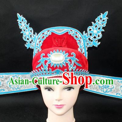 Traditional China Beijing Opera Young Men Hair Accessories Emperor Son-in-law Hat, Ancient Chinese Peking Opera Lang Scholar Official Hat