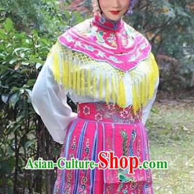 Traditional China Beijing Opera Hua Tan Costume Imperial Princess Embroidered Robe, Ancient Chinese Peking Opera Female Diva Embroidery Dress Peach Pink Clothing