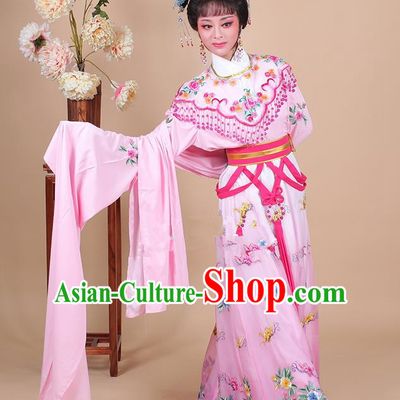 Traditional China Beijing Opera Young Lady Hua Tan Costume Female Princess Clothing, Ancient Chinese Peking Opera Diva Embroidery Pink Dress