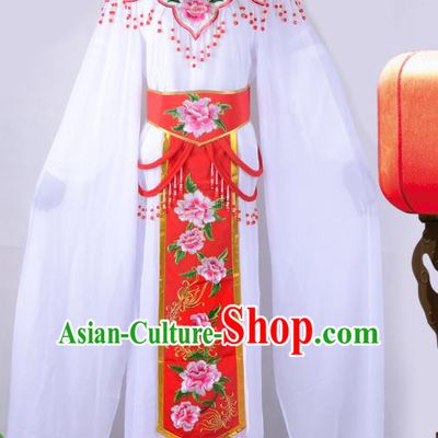 Traditional China Beijing Opera Young Lady Hua Tan Costume Cloud Shoulder Embroidered Clothing, Ancient Chinese Peking Opera Diva Embroidery Red Dress Clothing