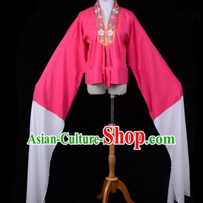 Traditional China Beijing Opera Young Lady Hua Tan Costume Princess Embroidered Rosy Blouse, Ancient Chinese Peking Opera Diva Embroidery Water Sleeve Clothing