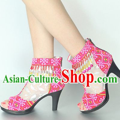 Handmade Hmong Women Minority Shoes Miao Ethnic Shoes
