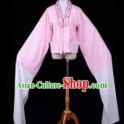 Traditional China Beijing Opera Young Lady Hua Tan Costume Princess Embroidered Pink Blouse, Ancient Chinese Peking Opera Diva Embroidery Water Sleeve Clothing