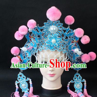 Traditional China Beijing Opera Lang Scholar Niche Hat, Ancient Chinese Peking Opera Eunuch Pink Venonat Cap Headwear Prime Minister Hat