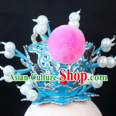 Traditional China Beijing Opera Lang Scholar Niche Tuinga, Ancient Chinese Peking Opera Crown Prince Pink Headwear