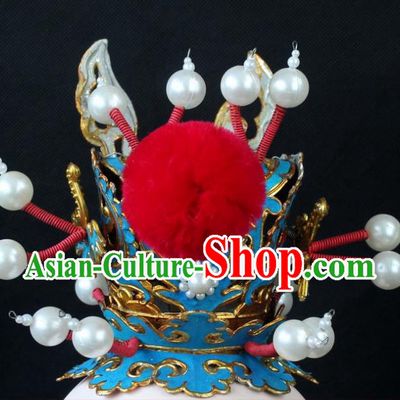Traditional China Beijing Opera Lang Scholar Niche Tuinga, Ancient Chinese Peking Opera Crown Prince Red Venonat Headwear