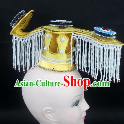 Traditional China Beijing Opera Hair Accessories Emperor Tuinga, Ancient Chinese Peking Opera King Headwear