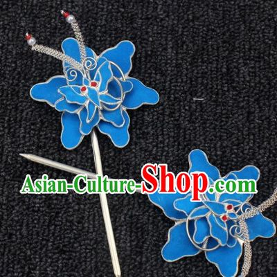 Traditional China Beijing Opera Young Lady Hair Accessories, Ancient Chinese Peking Opera Hua Tan Diva Flower Hairpins