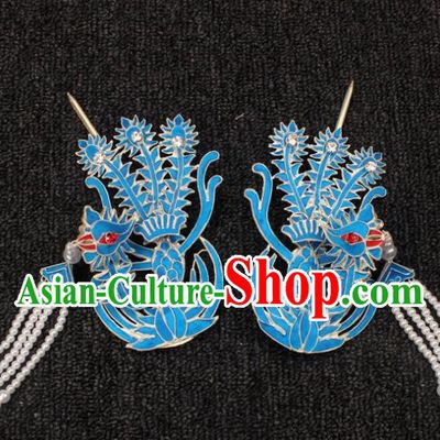 Traditional China Beijing Opera Young Lady Hair Accessories Phoenix Tassel Step Shake, Ancient Chinese Peking Opera Hua Tan Diva Hairpins