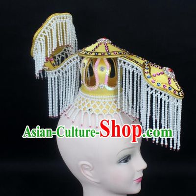 Traditional China Beijing Opera Hair Accessories Emperor Tassel Tuinga, Ancient Chinese Peking Opera King Headwear