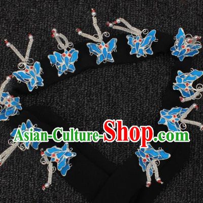 Traditional China Beijing Opera Young Lady Hair Accessories Butterfly Headband, Ancient Chinese Peking Opera Hua Tan Diva Headwear