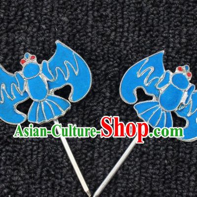 Traditional China Beijing Opera Young Lady Hair Accessories, Ancient Chinese Peking Opera Hua Tan Diva Bat Hairpins