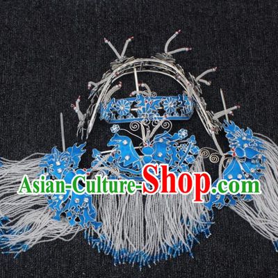 Traditional China Beijing Opera Young Lady Hair Accessories Head-ornaments, Ancient Chinese Peking Opera Hua Tan Diva Hairpins Complete Set