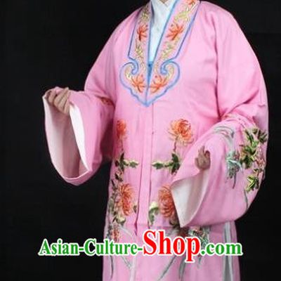 Traditional China Beijing Opera Young Lady Hua Tan Costume Pink Embroidered Cape, Ancient Chinese Peking Opera Female Diva Embroidery Chrysanthemum Dress Clothing