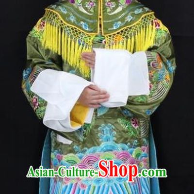 Traditional China Beijing Opera Old Women Costume Empress Dowager Embroidered Cape, Ancient Chinese Peking Opera Pantaloon Embroidery Dress Clothing