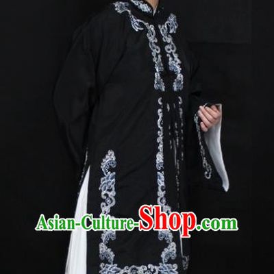 Traditional China Beijing Opera Young Lady Hua Tan Costume Black Embroidered Shawl, Ancient Chinese Peking Opera Female Diva Embroidery Dress Clothing