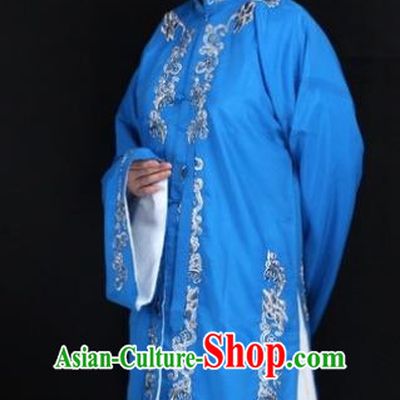 Traditional China Beijing Opera Young Lady Hua Tan Costume Blue Embroidered Shawl, Ancient Chinese Peking Opera Female Diva Embroidery Dress Clothing