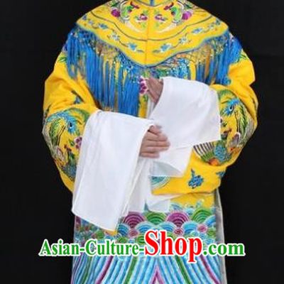 Traditional China Beijing Opera Young Lady Hua Tan Costume Imperial Empress Embroidered Robe, Ancient Chinese Peking Opera Female Diva Embroidery Phoenix Dress Clothing
