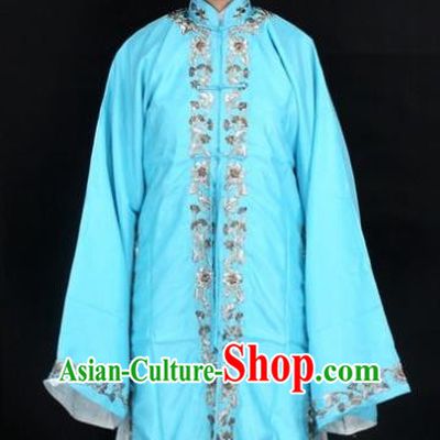 Traditional China Beijing Opera Young Lady Hua Tan Costume Female Blue Embroidered Cape, Ancient Chinese Peking Opera Diva Embroidery Dress Clothing