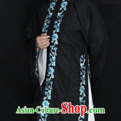 Traditional China Beijing Opera Young Lady Hua Tan Costume Female Black Embroidered Cape, Ancient Chinese Peking Opera Diva Embroidery Dress Clothing