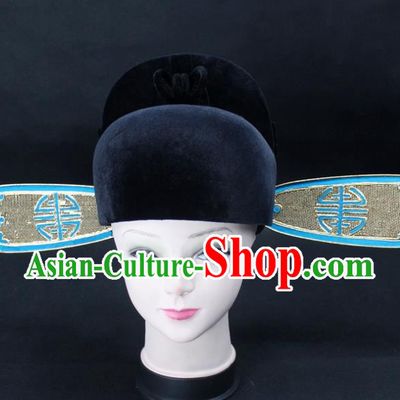 Traditional China Beijing Opera Sesame Official Hat, Ancient Chinese Peking Opera Men Headwear Prime Minister Hat
