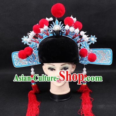 Traditional China Beijing Opera Lang Scholar Hat, Ancient Chinese Peking Opera Young Men Headwear Bridegroom Hat