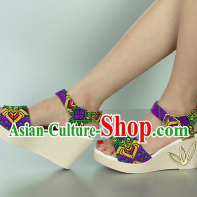 Traditional Handmade Hmong Women Hmoob Minority Shoes Miao Ethnic Shoes
