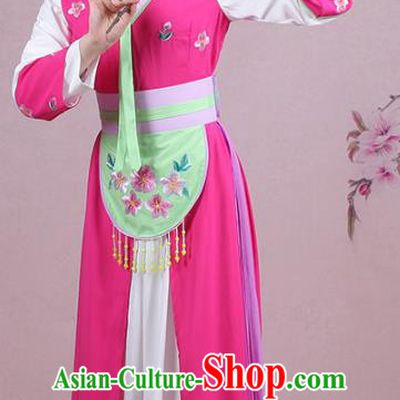 Traditional China Beijing Opera Young Lady Hua Tan Costume Servant Girl Embroidered Rosy Clothing, Ancient Chinese Peking Opera Diva Embroidery Dress Clothing